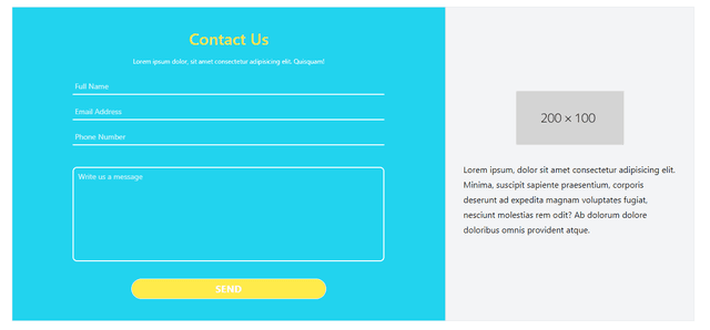 Contact Form UI design Tailwind CSS 